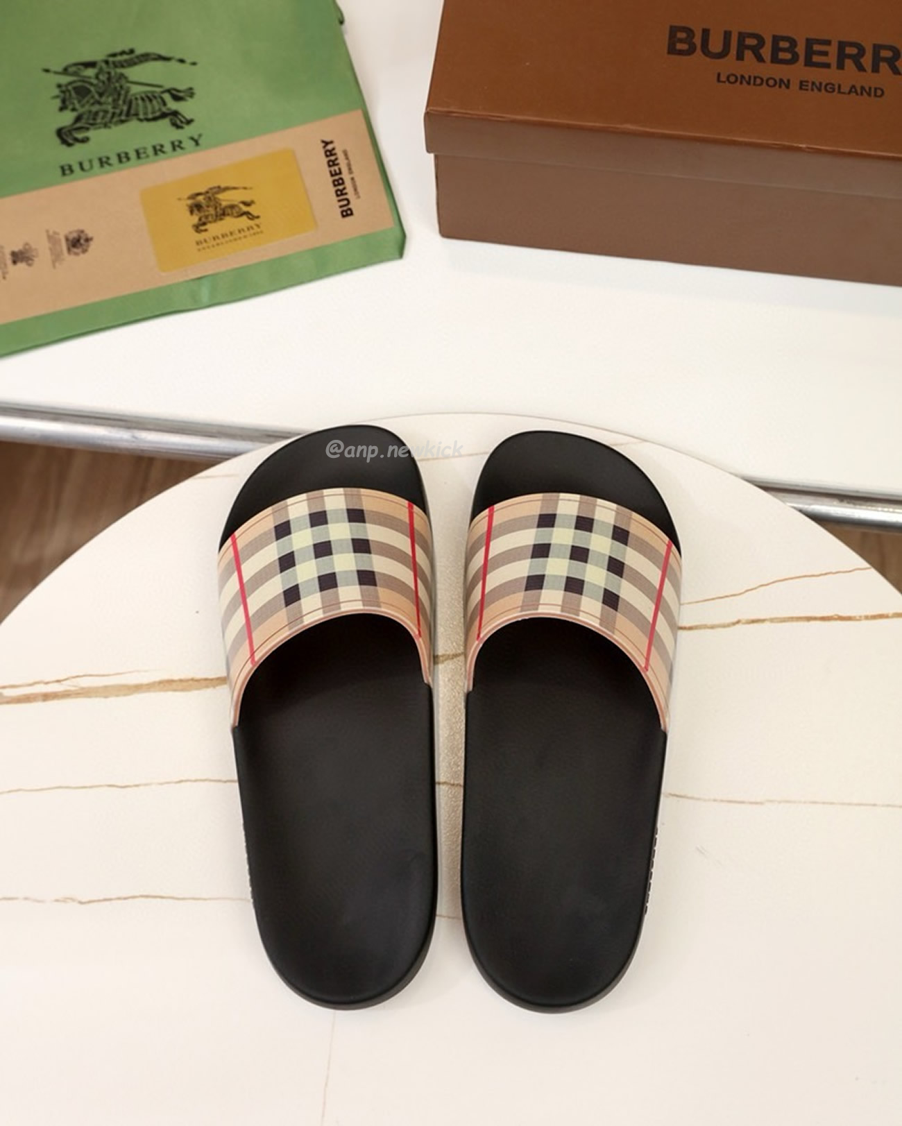 Burberry Vintage Check Slides Beige (4) - newkick.org